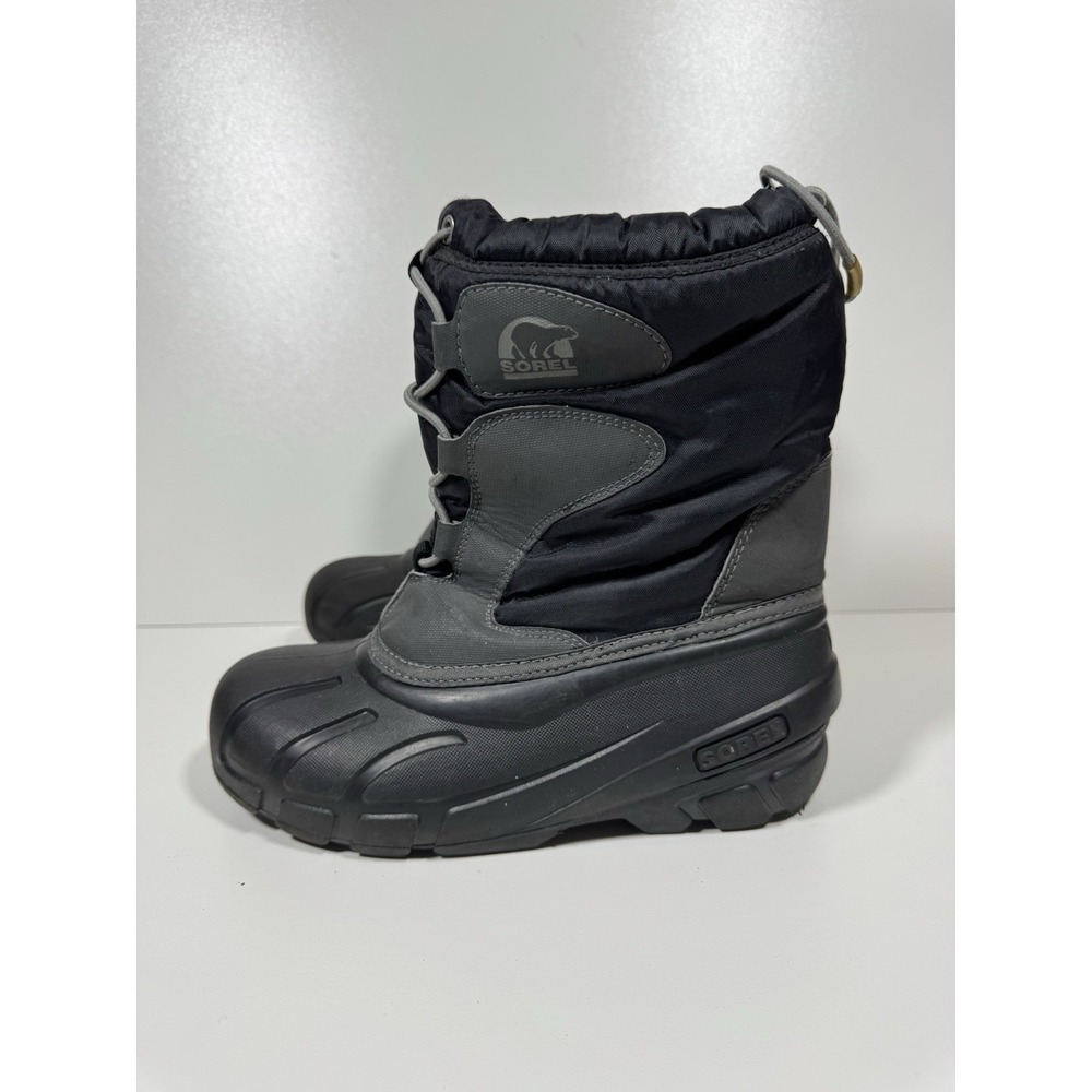 Sorel Boys 3 3Y Snow Rain Boots Black Outdoor Waterproof Pull On Winter EU 34